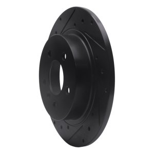 Buick Lucerne Brake Rotor (1) - Rear Left - R1 Concepts - Drilled & Slotted - Black - `06-`11